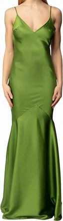Elisabetta Franchi Red Carpet Satin Thin Straps Dress