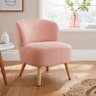 GFW Evie Velvet Accent Chair in Pink