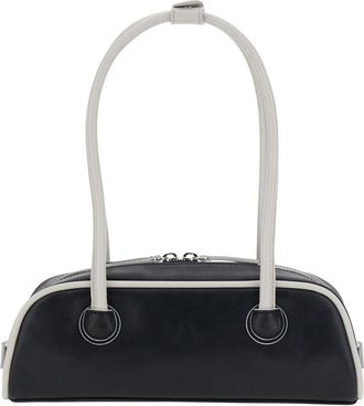 Margesherwood Womens Shoulder Bag Soft Baguette Mini Black Leather Cow