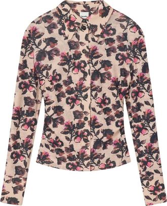 Nanushka Idana Shirt - Dames - Longsleeves - Veelkleurig - XS - Leer - Tops