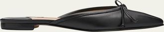 Manolo Blahnik Lambskin Bow Ballerina Mules