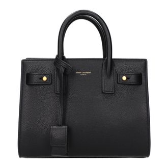 Saint Laurent Handtasche Sac De Jour Damens Schwarzes Leder