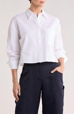 TWP Little Big Joe Crop Button-Up Shirt in White at Nordstrom Rack, Size X-Small/small