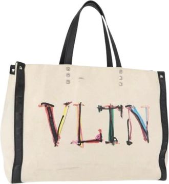 Valentino Pre-owned Tote Bags, female, Beige, Size: ONE SIZE Pre-owned Grande Plage Vltn Tote