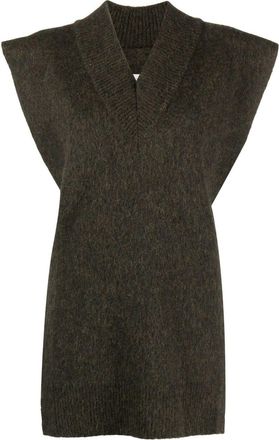 Maison Margiela knitted wool vest - women - Wool - L - Green