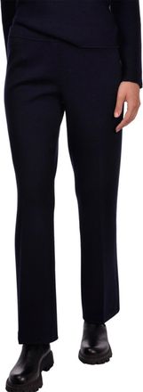 Gran Sasso Straight-Leg Black Wool Pants With Flared Hem