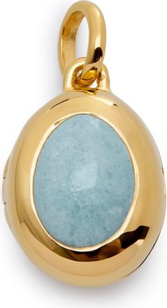 Monica Vinader Birthstone Locket Pendant in 18Ct Gold Vermeil /Aquamarine at Nordstrom