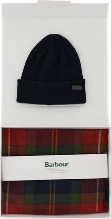 Barbour Swinton Muts & Galingale Sjaal Set - Heren - Accessoires - Rood - Maat: ONE Size Katoen