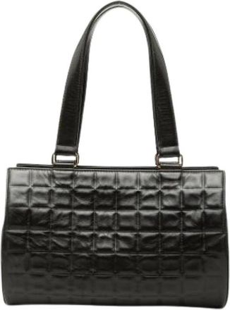 Chanel Pre-owned Vintage Quilted Shoulder Bag - Dames - Vintage Handtas - Zwart - ONE Size - Leer - Vintage
