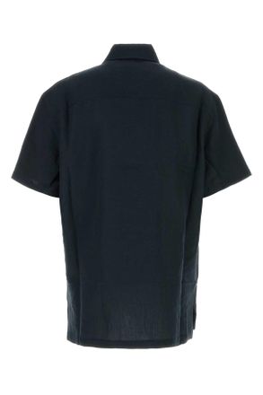 Casablanca Mens Midnight Blue Viscose Blend Shirt Carbon Exterior: Linen Maglieria Sweater