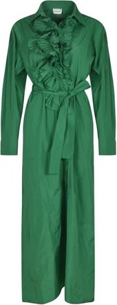 P.A.R.O.S.H. Groene Jurken voor een Stijlvolle Look - Dames - Maxi kleedjes - Groen - M - Kleedjes