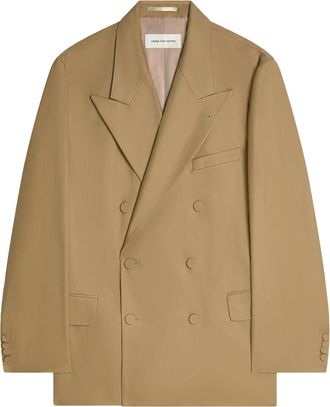 Dries Van Noten Double-Breasted Brown Jacket with Wide Lapels