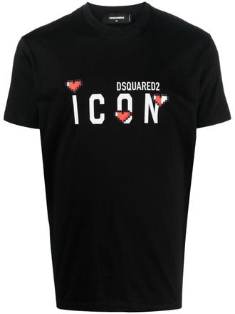 Dsquared2 Icon logo-print T-shirt - Zwart