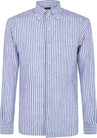 Barba Classic Linen Large Stripes Shirt