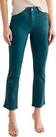 L'agence Tati Coated Crop Micro Boot Jean In Deep Teal