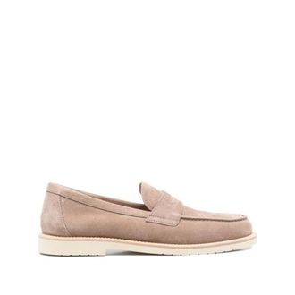 Brunello Cucinelli Brunello Cucinelli, Loafers, male, Beige, Size: 11 US Suede Penny Loafers