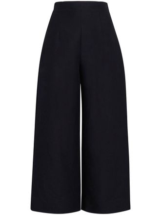 Marni high-waisted cropped cotton trousers - women - Cotton - 38 - Black