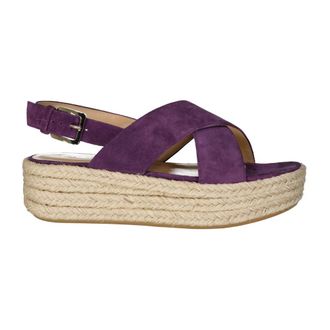 Sergio Rossi Schoenen, Dames, Paars, 37 EU, Leer, Paarse Leren Espadrilles voor Vrouwen