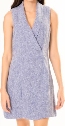 Area Stars Linda Sleeveless Blazer Dress In Blue Tweed