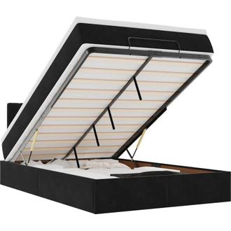 vidaXL Cama Otomana Con Colch&oacute;n 120x190 Cm Terciopelo Negro