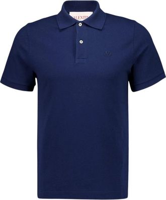 Valentino Garavani Indigo Katoenen Polo Shirt - Heren - Polos - Blauw - S - Katoen - Tops