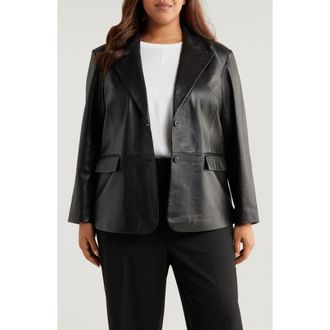 Nordstrom Leather Blazer in Black at Nordstrom Rack, Size 4X