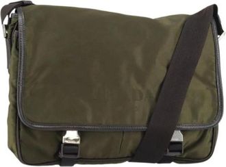 Prada Pre-owned Cross Body Bags, female, Green, Size: ONE SIZE Pre-owned Nylon Cross Body Bag