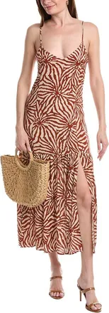 Saltwater Luxe Linen-Blend Midi Dress