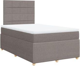 vidaXL Vidaxl - Cama Box Spring Con Colch&oacute;n Tela Gris Taupe 120x190 Cm