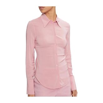 Pinko Shirts, female, Pink, Size: 2XL Camicia con colletto ampio