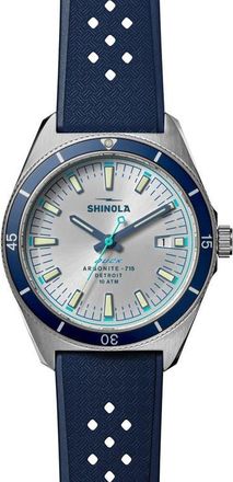 Shinola Duck Brown Rubber Strap Watch, 40mm in Alabaster at Nordstrom