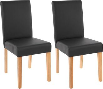 Hhg Hhg - Nunca Usado] Juego De 2 Sillas De Comedor Silla De Cocina Littau, Polipiel, Negro Mate, Patas Claras