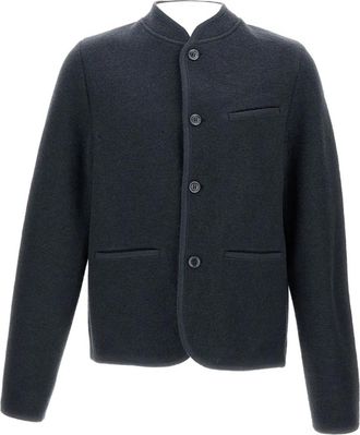 Rier welt-pockets collar jacket - men - Wool - L - Grey