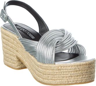 Sergio Rossi Akida 50 Leather Platform Sandal