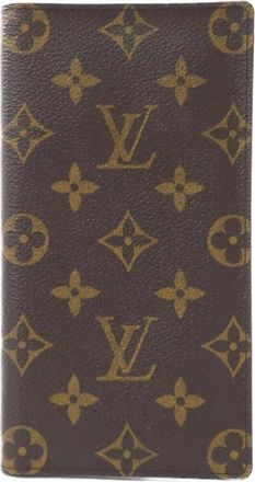 Louis Vuitton Marron Coated Canvas Long Bill Wallet (Bi-Fold) (Pre-Owned)
