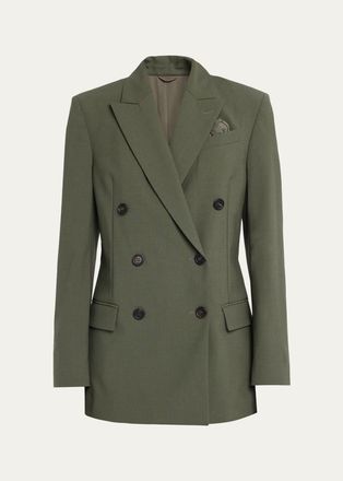 Brunello Cucinelli Tropical Luxury Wool Double-Breasted Jacket