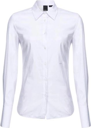 Pinko Fitted Cotton Poplin Shirt - Dames - Overhemden - Wit - L - Overhemden