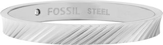 Fossil Womens Harlow Linear Texture Stainless Steel Band Ring