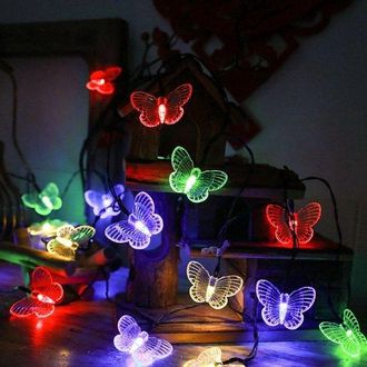 No Brand Guirnalda De Luces Led Con Forma De Mariposa, Resistente Al Agua, De 1,5 Metros, Con 10 Led, Ideal Para Decorar El Dormitorio, Vibrante Y Colorida