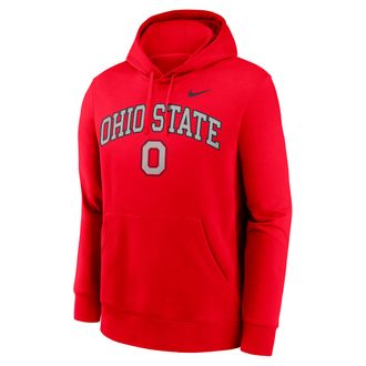 Nike Ohio State Arch Nike Mens College Pullover Hoodie in Red | NKDK65NOH-Y48
