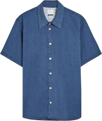 Paul Smith Short-sleeve shirt - Heren - Korte mouwen Overhemden - Blauw - L - Overhemden
