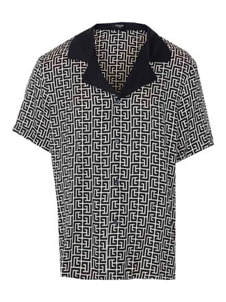 Balmain White And Black Monogram T-Shirt