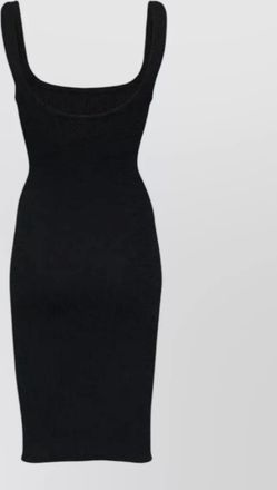 Hunza G textured stretch midi sleeveless dress