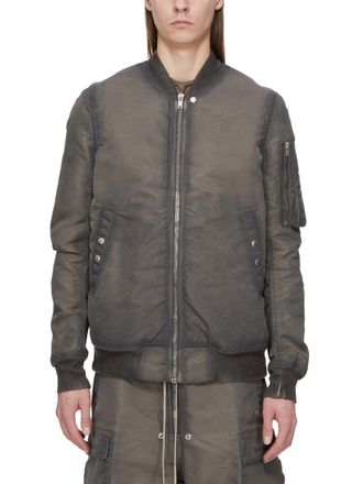 Rick Owens Classic Flight Bomber Jacket With Structured Design