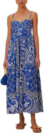 Farm Rio Tile Dream Multicolor Sleeveless Maxi Dress