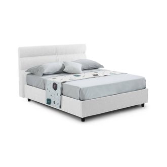 Dmora Cama De Plaza Y Media Brivio, Desenfundable, Contenedor Made In Italy, Tama&ntilde;o Colch&oacute;n 120x190 Cm, Blanco
