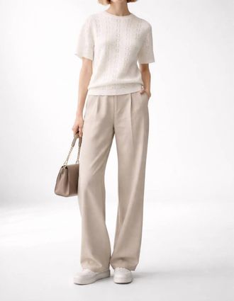 D&ocirc;en Monica Short Sleeve Sweater In Swan