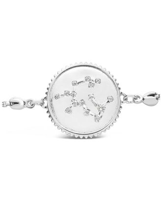 Sterling Forever Silver Cz Sagittarius Disc Bolo Bracelet