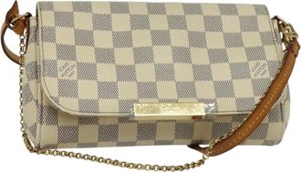 Louis Vuitton Favorite Handbag Damier White Canvas Bag (Pre-Owned)