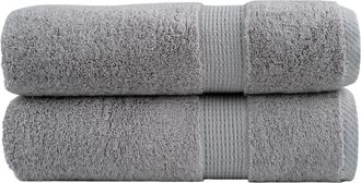 vidaXL Toallas De Ba&ntilde;o Solund 2 Unidades Gris 100x150 Cm 600 Gsm Vidaxl